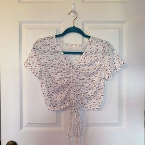 White floral crop top